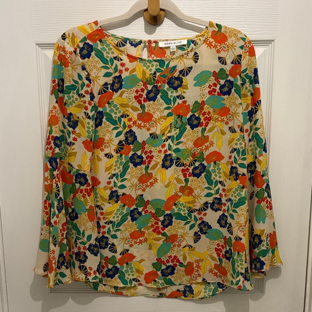 Rose & Olive Multicolor Floral Blouse